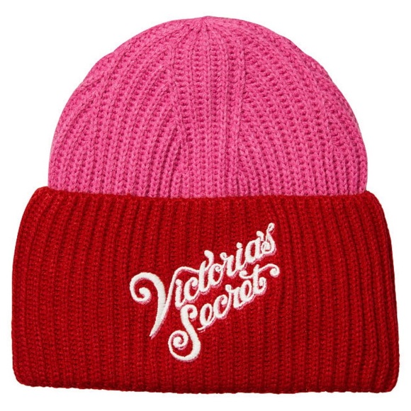 Victoria Secret Cozy Plaid Scarf and Color block Beanie Set - Picture 6 of 7